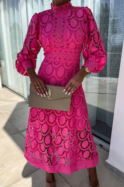 Liesel | Elegantes, schlankmachendes Maxikleid aus Spitze