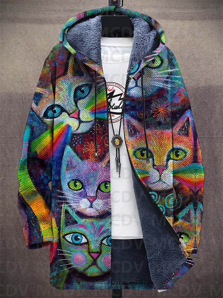 Robin | Kaleidoskop Katzen Sherpa-gefütterte Kapuzenjacke