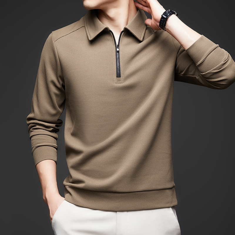 ModernFlex Polo-Langarmshirt mit Reißverschluss