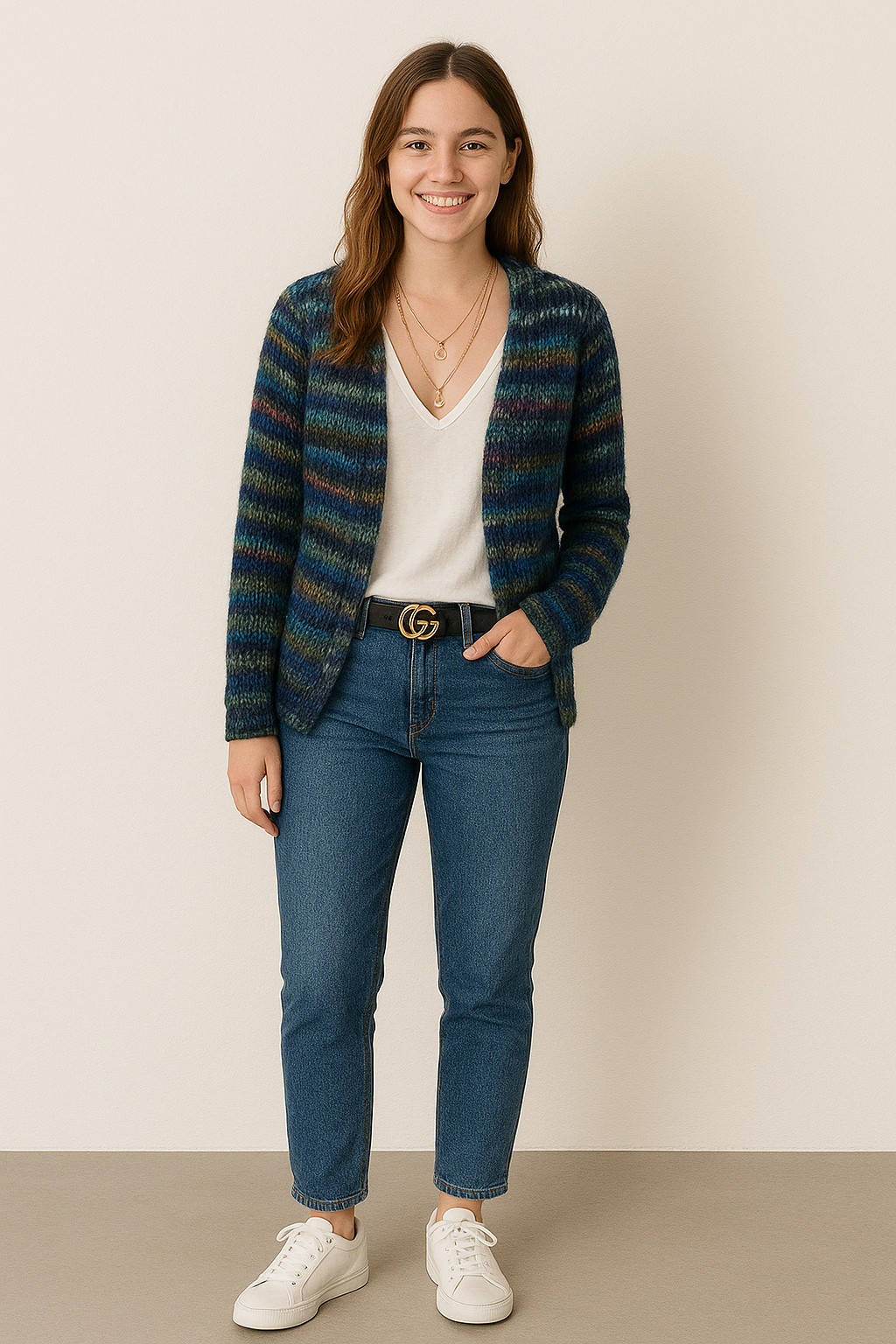 Strickjacke im Farbverlaufsstil