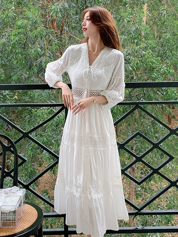 Elanvielle | Maxikleid mit Spitzendetail