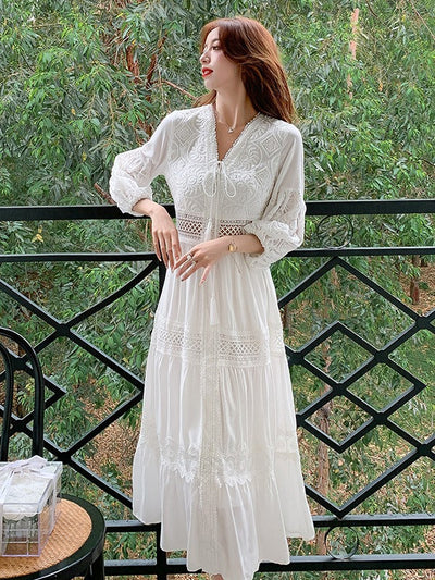 Elanvielle | Maxikleid mit Spitzendetail