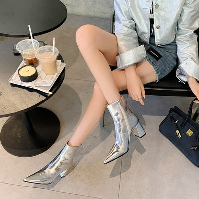 Madelie | Stiefeletten mit Schimmer-Finish