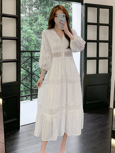 Elanvielle | Maxikleid mit Spitzendetail