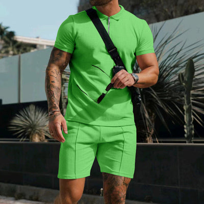Marek | Poloshirt und Shorts-Set mit Reißverschluss