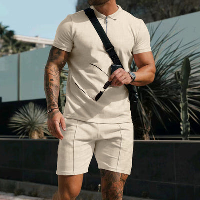 Marek | Poloshirt und Shorts-Set mit Reißverschluss