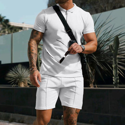 Marek | Poloshirt und Shorts-Set mit Reißverschluss