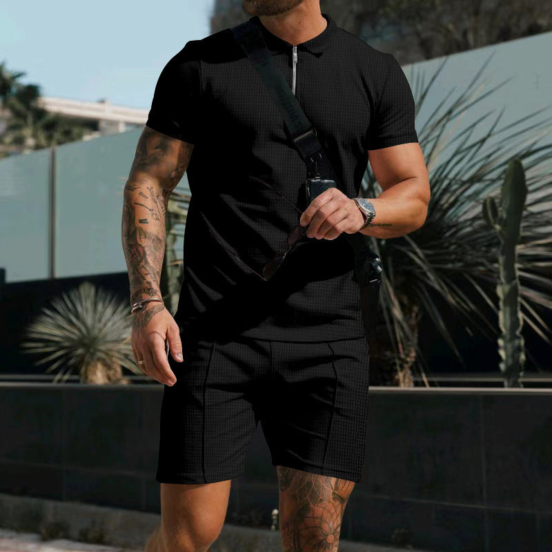 Marek | Poloshirt und Shorts-Set mit Reißverschluss