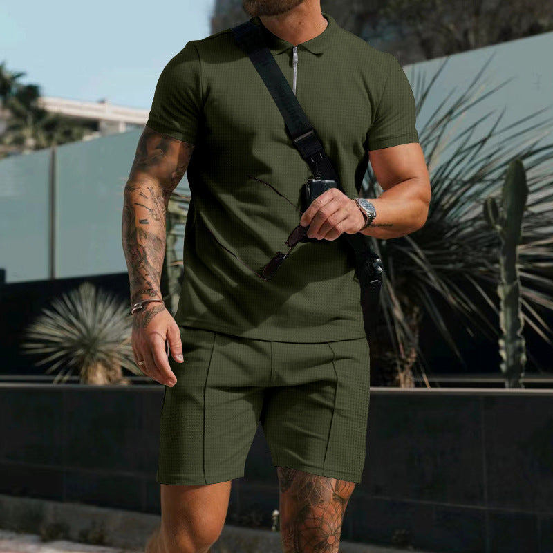 Marek | Poloshirt und Shorts-Set mit Reißverschluss
