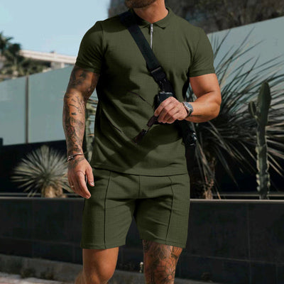 Marek | Poloshirt und Shorts-Set mit Reißverschluss
