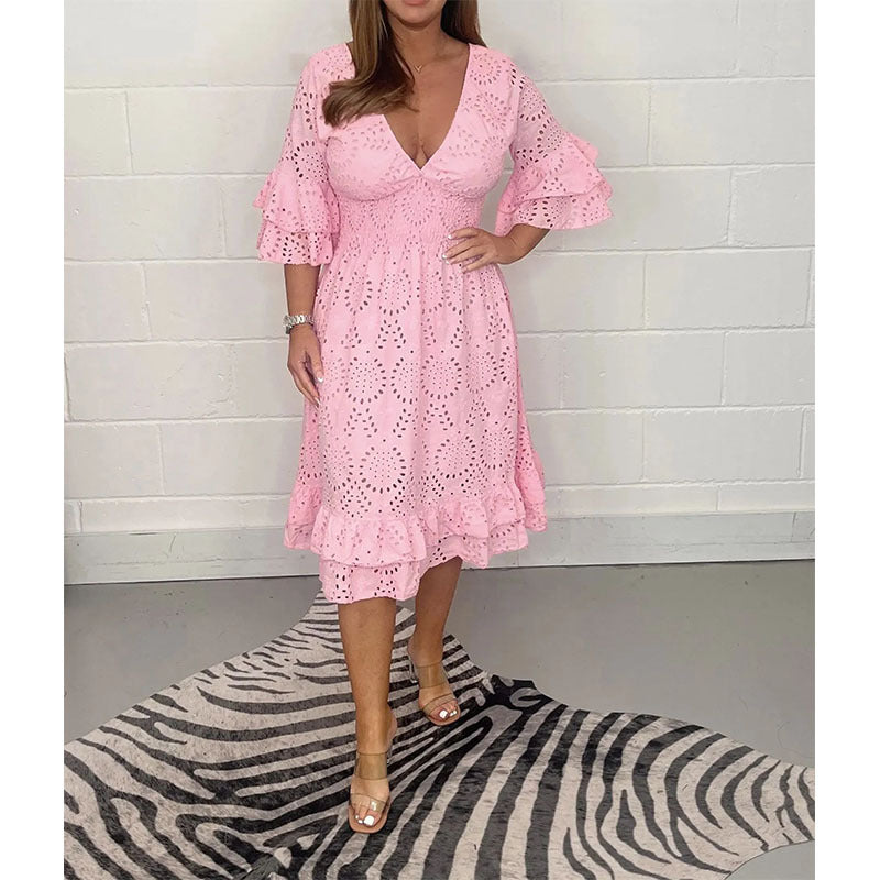 Franziska | Gehäkeltes A-Linien-Kleid mit Aussparungen