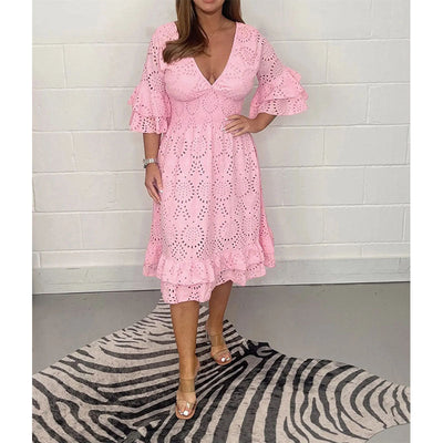 Franziska | Gehäkeltes A-Linien-Kleid mit Aussparungen
