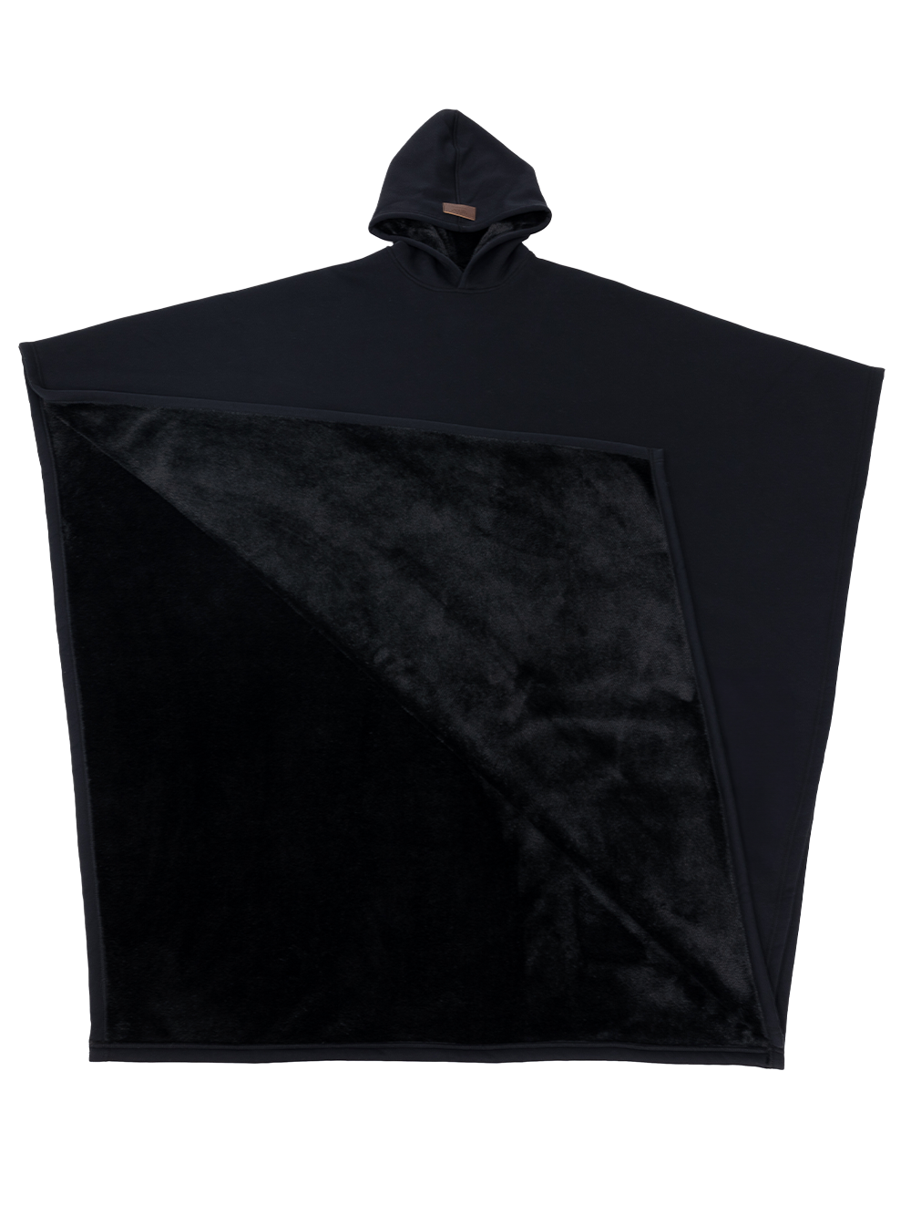 Fleece-Poncho mit Kapuze