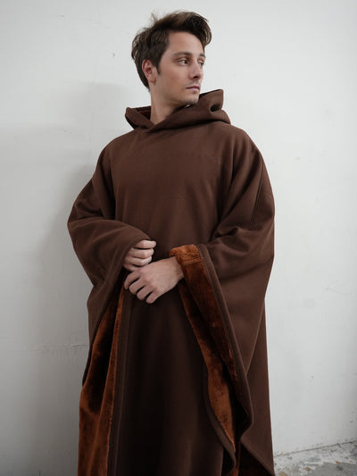 Fleece-Poncho mit Kapuze