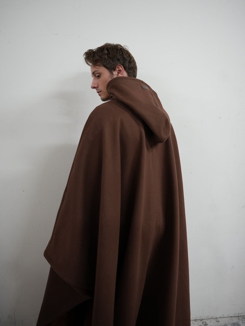 Fleece-Poncho mit Kapuze