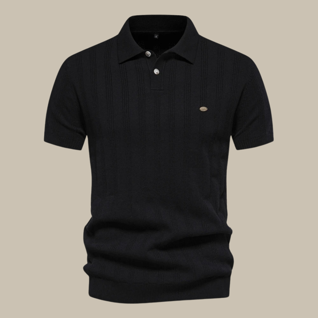 Valentin | Gestricktes Poloshirt mit Knopfleiste