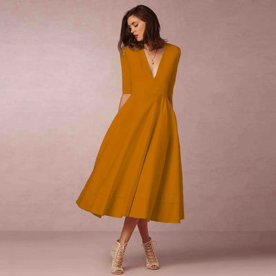 Hannelore | Elegantes Prinzessinnenkleid mit V-Ausschnitt