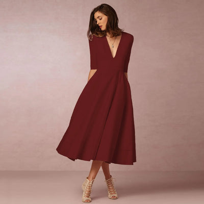 Hannelore | Elegantes Prinzessinnenkleid mit V-Ausschnitt