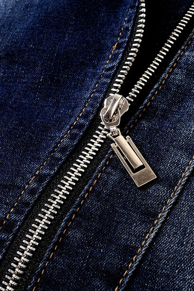 Fria | Bio-Denim Moto-Jacke mit Reißverschluss