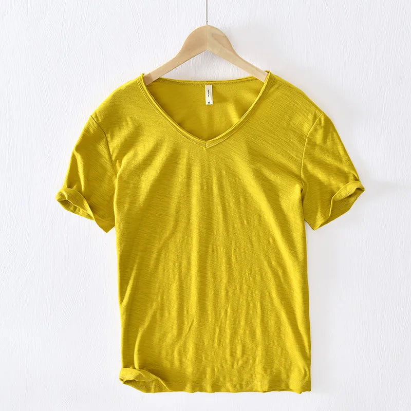 Klassisches Herren-T-Shirt mit V-Ausschnitt – Ewald