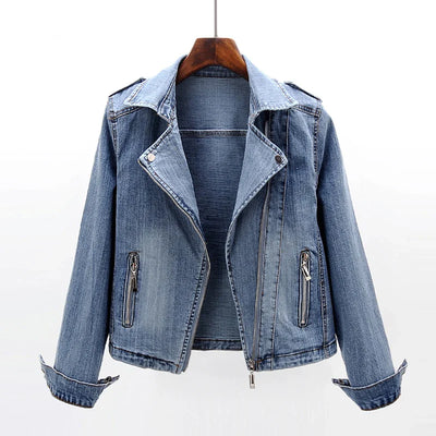 Fria | Bio-Denim Moto-Jacke mit Reißverschluss