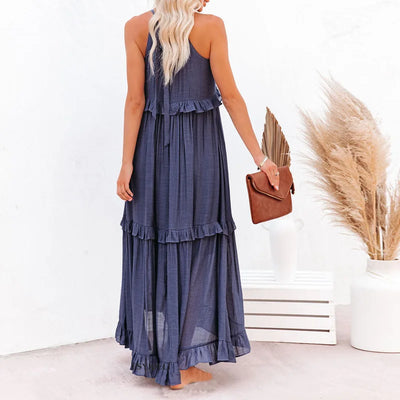 Christa | Schickes Neckholder-Rüschenkleid