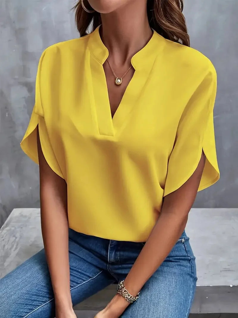 Grace – Weiche und elegante Bluse mit V-Ausschnitt