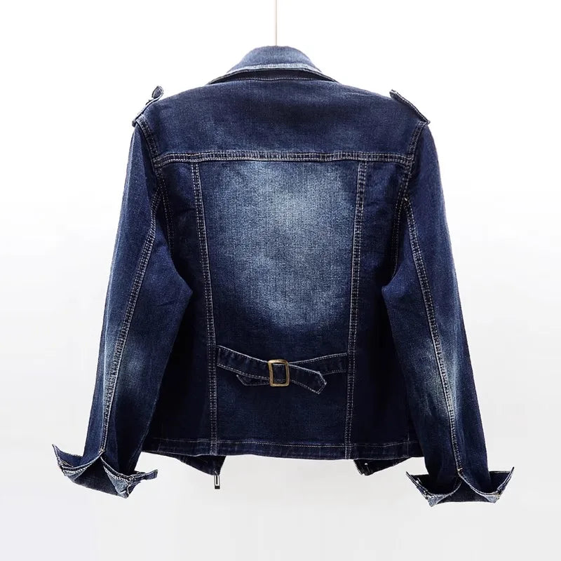 Fria | Bio-Denim Moto-Jacke mit Reißverschluss