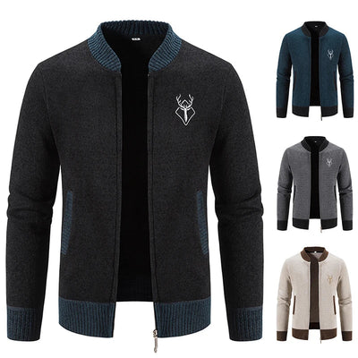 Herren Strickjacke mit Stehkragen