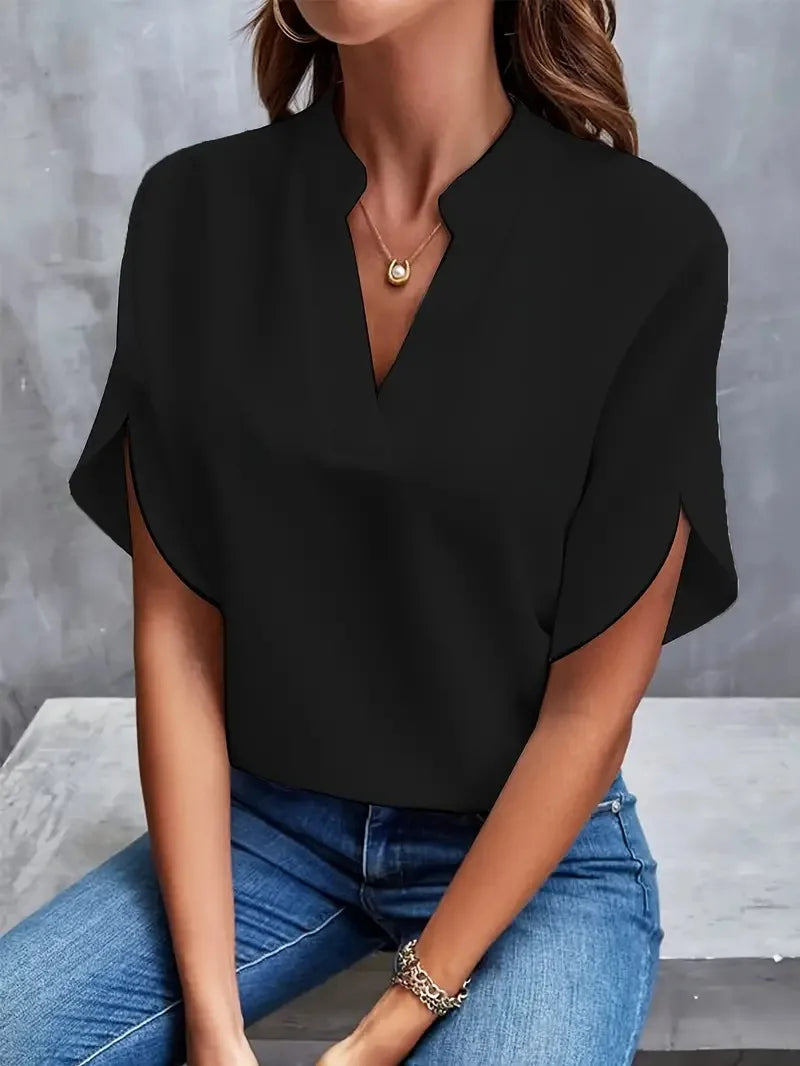 Grace – Weiche und elegante Bluse mit V-Ausschnitt