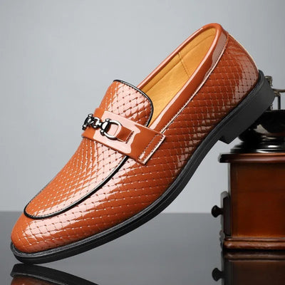 Exklusive Herren-Loafer aus Leder mit Metallschnalle