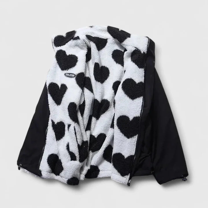 Vea | Flauschige Herz-Fleecejacke