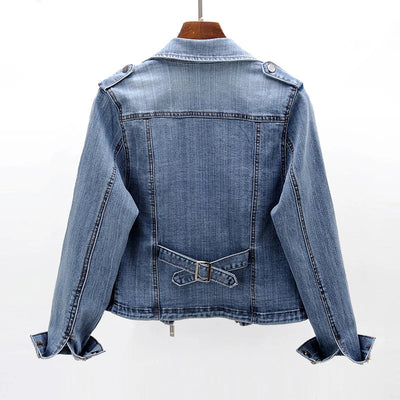 Fria | Bio-Denim Moto-Jacke mit Reißverschluss