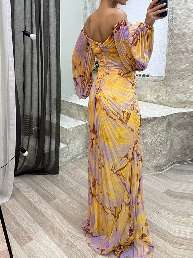 Cecilia | Stilvolles Off-Shoulder Maxikleid