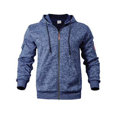 Herren Strickfleece Jacke mit Kapuze