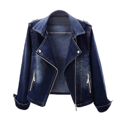 Fria | Bio-Denim Moto-Jacke mit Reißverschluss