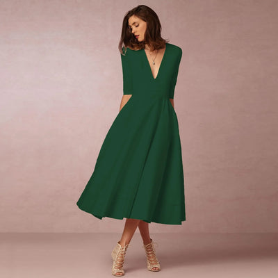 Hannelore | Elegantes Prinzessinnenkleid mit V-Ausschnitt