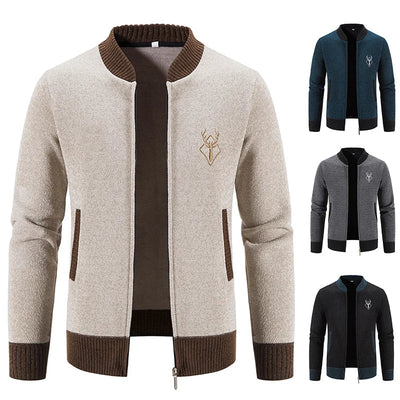 Herren Strickjacke mit Stehkragen