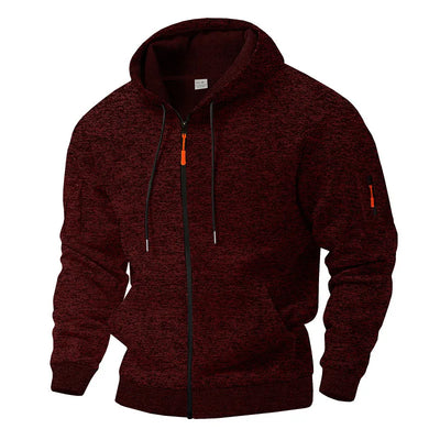 Herren Strickfleece Jacke mit Kapuze