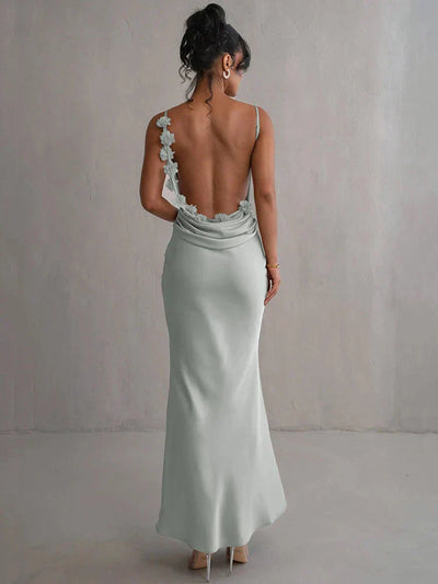 Cassiane – Elegantes Kleid mit Satinblumen