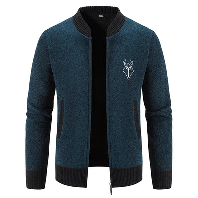 Herren Strickjacke mit Stehkragen