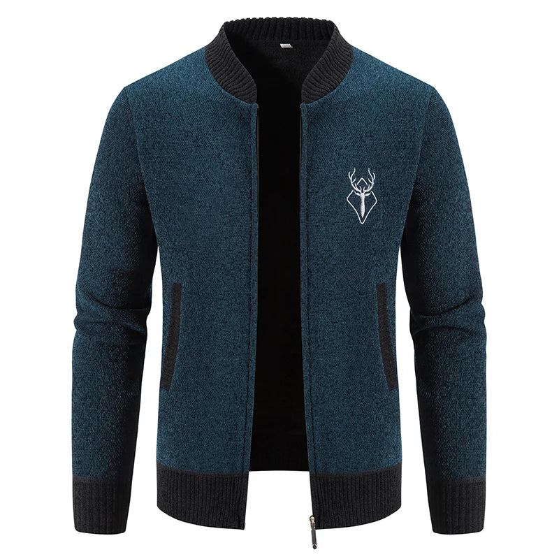 Herren Strickjacke mit Stehkragen
