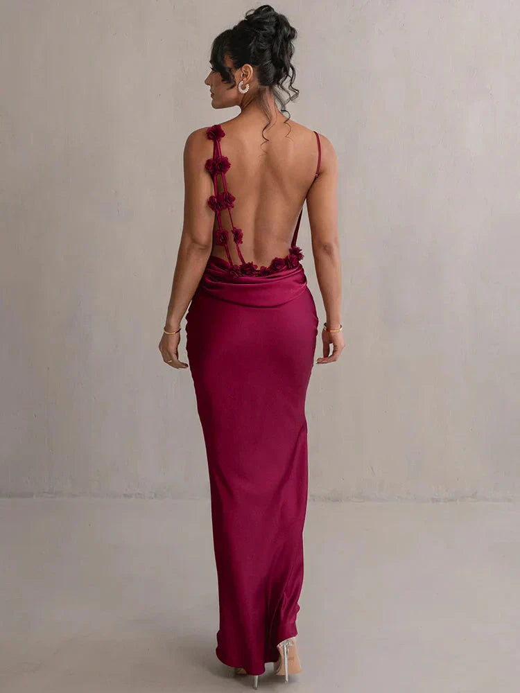 Cassiane – Elegantes Kleid mit Satinblumen
