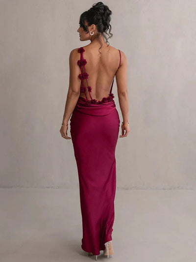 Cassiane – Elegantes Kleid mit Satinblumen