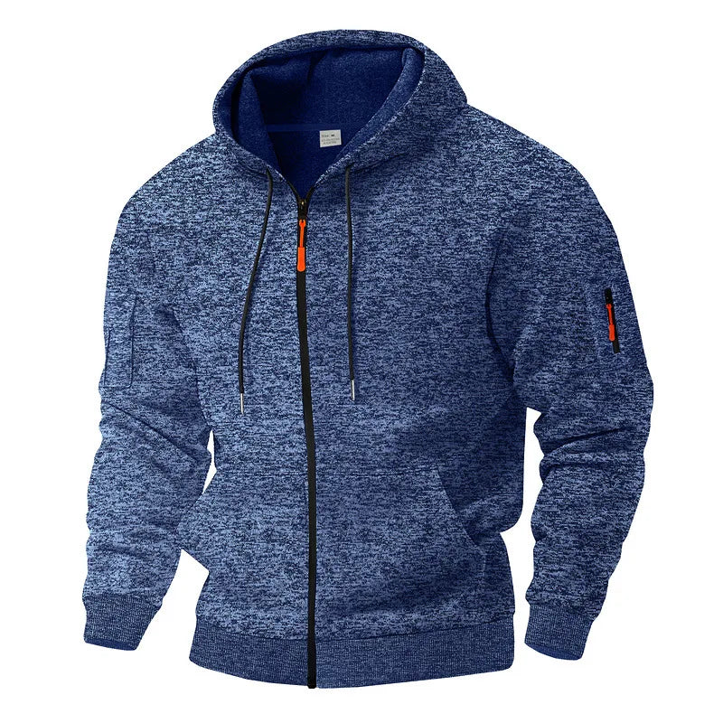 Herren Strickfleece Jacke mit Kapuze