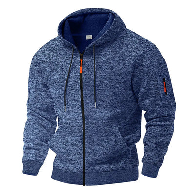 Herren Strickfleece Jacke mit Kapuze