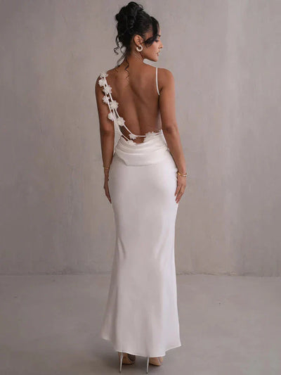 Cassiane – Elegantes Kleid mit Satinblumen