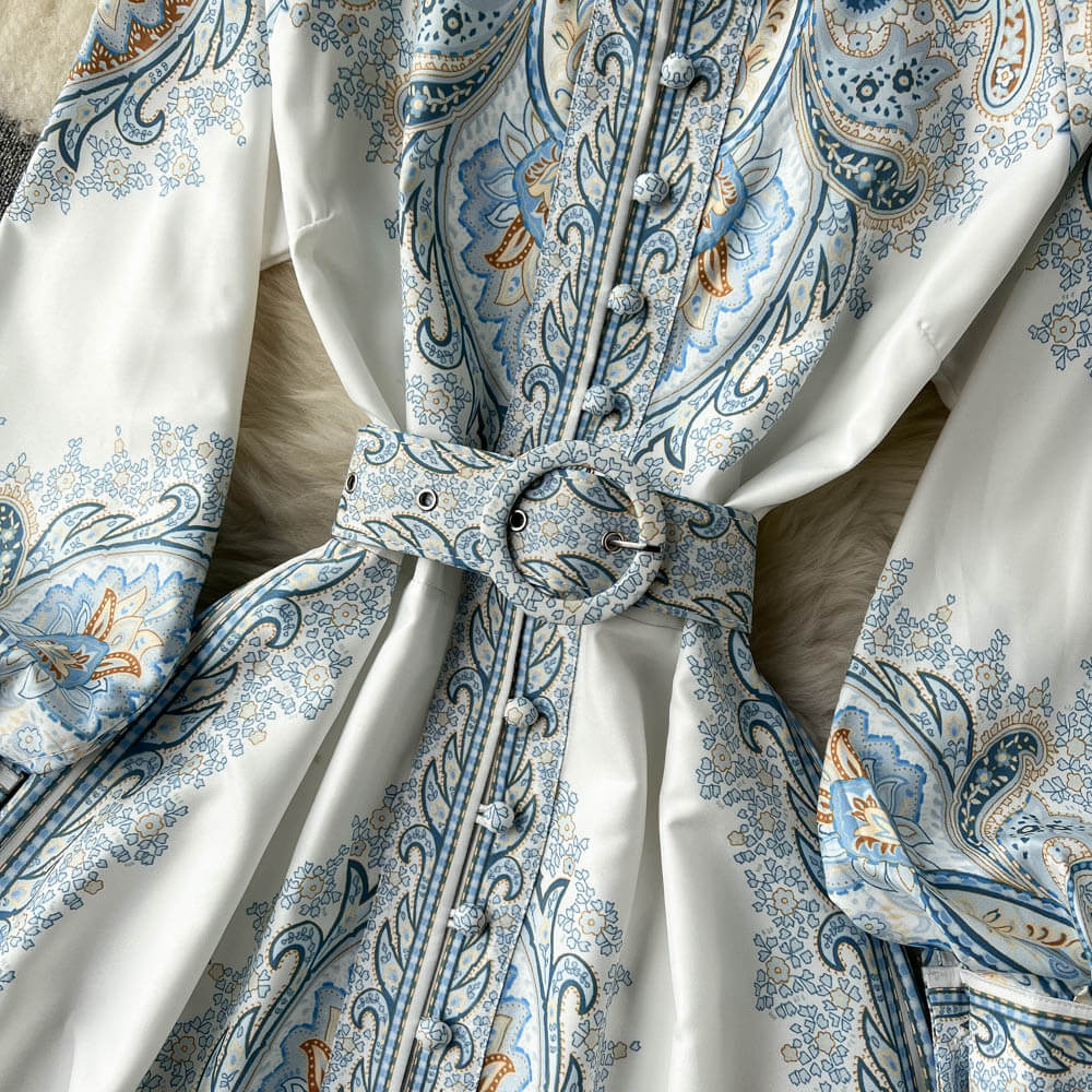 Brunhilde | A-Linien-Kleid mit Blumengürtel