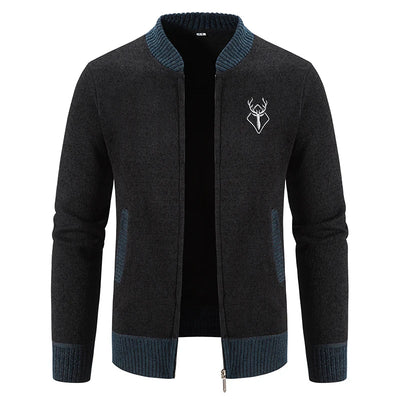 Herren Strickjacke mit Stehkragen