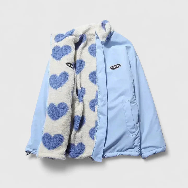 Vea | Flauschige Herz-Fleecejacke